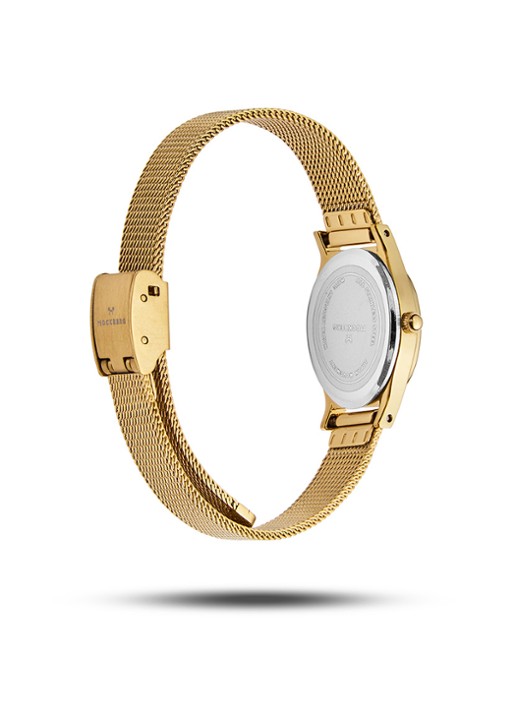 Mockberg Retro Mesh horloge MB0253 - detail 2 goud