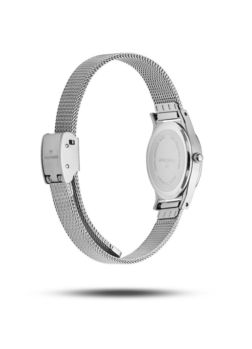 Mockberg Retro Mesh horloge MB0254 - detail 2 zilver