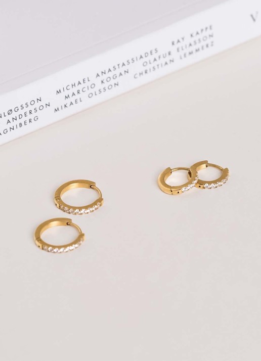 Mockberg Shiny Small oorringen MO585 - detail 4 goud