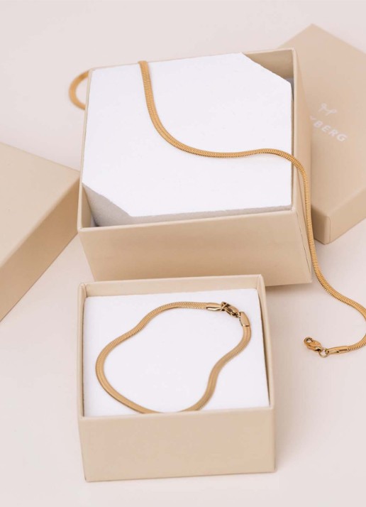 Mockberg Thin Snake ketting MO577 - detail 2 goud