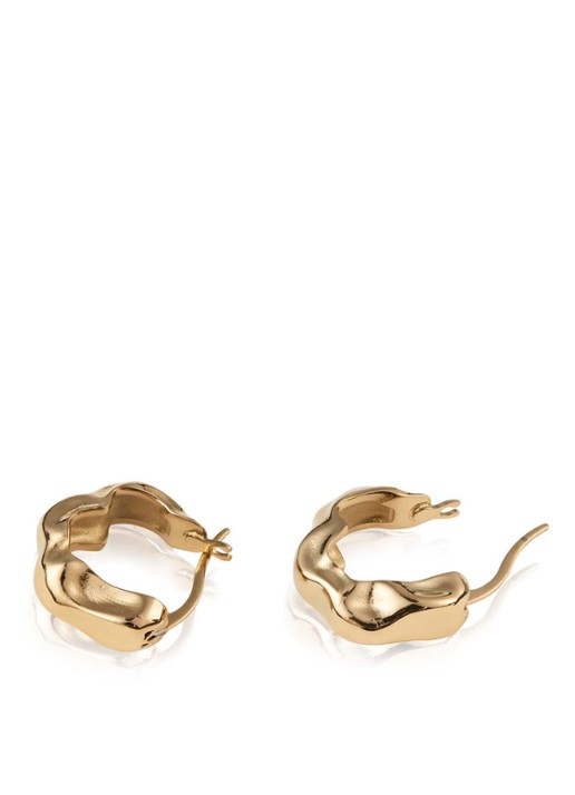 Mockberg Wavy Bolded Mini oorringen MB0167 - detail 2 goud