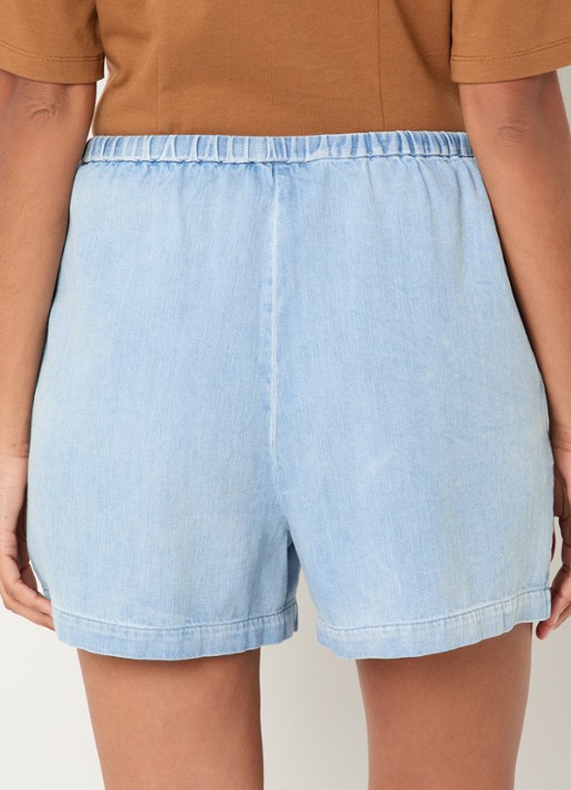 Modström Alvar low waist loose fit korte broek - achterkant 2 indigo