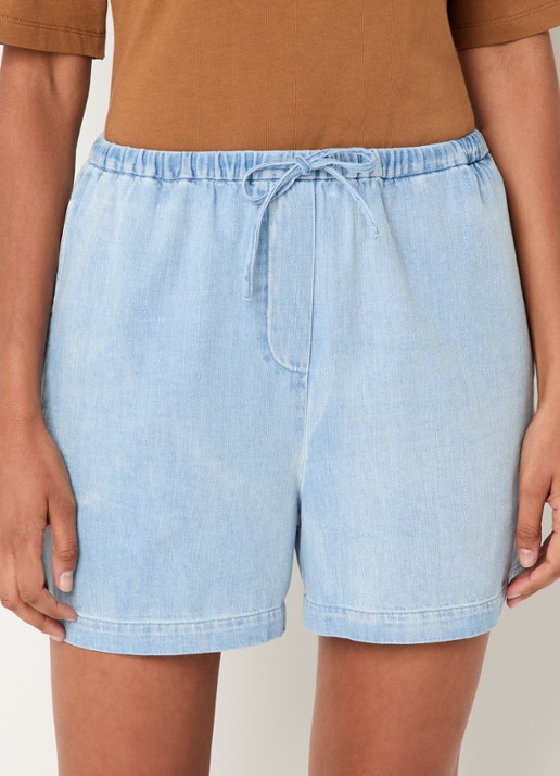Modström Alvar low waist loose fit korte broek - detail indigo