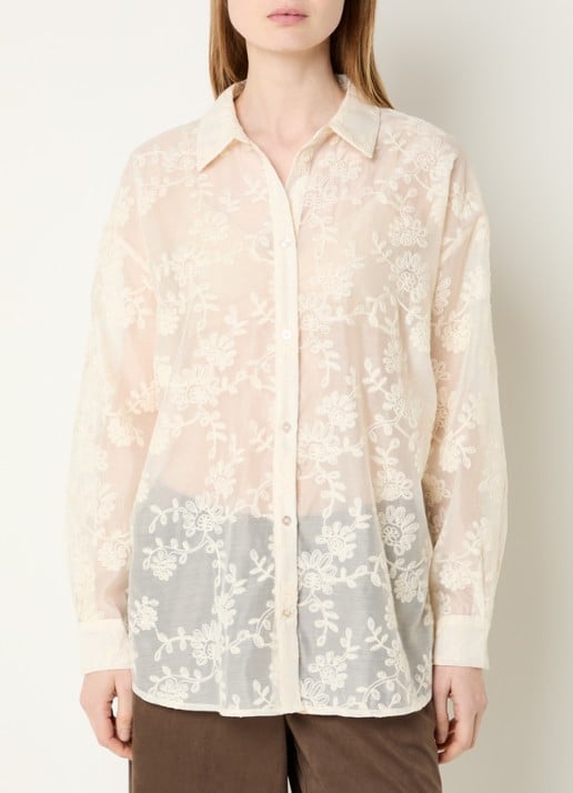 Modström Babara semi-transparante blouse met print