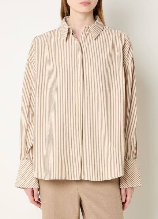 Modström Baldvin blouse met trompetmouw en streepprint