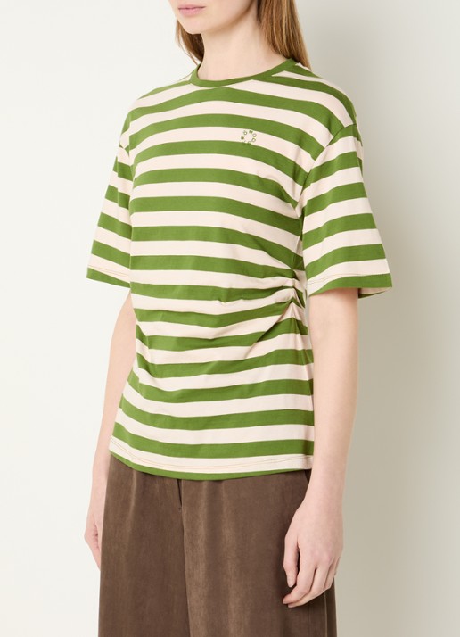 Modström Barney T-shirt met streepprint en plooidetail
