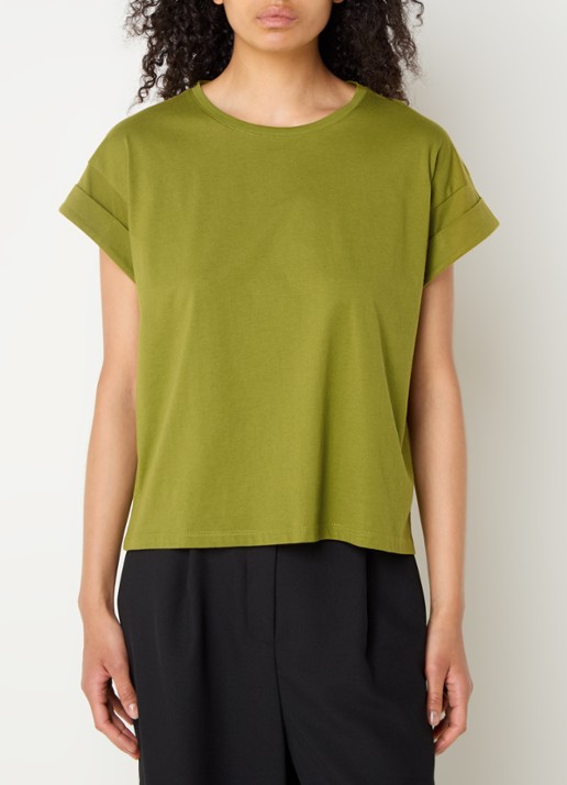 Modström Brazil T-shirt met ronde hals - detail groen