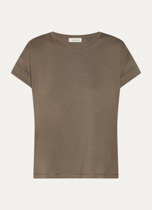 Modström Brazil T-shirt met ronde hals - voorkant 2 bronsgroen