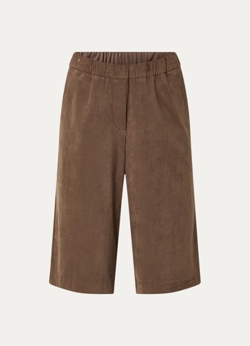 Modström Britney low waist wide fit culotte - voorkant hazelnootbruin