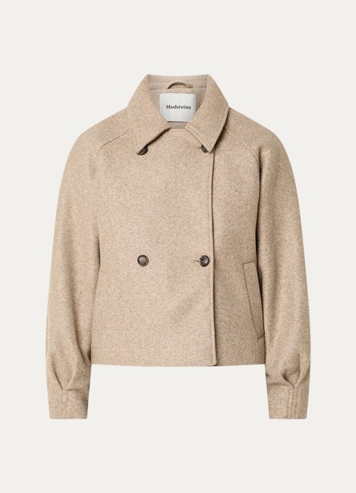 Modström Clea jack met steekzakken - voorkant 3 khaki