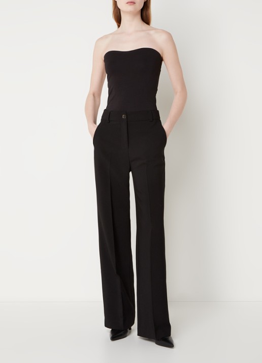 Modström Dae strapless top met stretch - voorkant 2 zwart