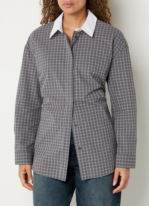 Modström Damaris blouse met ruitdessin