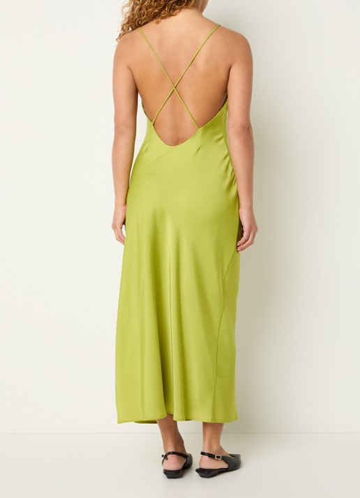 Modström Danilla maxi jurk met cut-out detail - achterkant lime