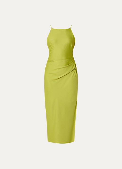 Modström Danilla maxi jurk met cut-out detail - voorkant 2 lime