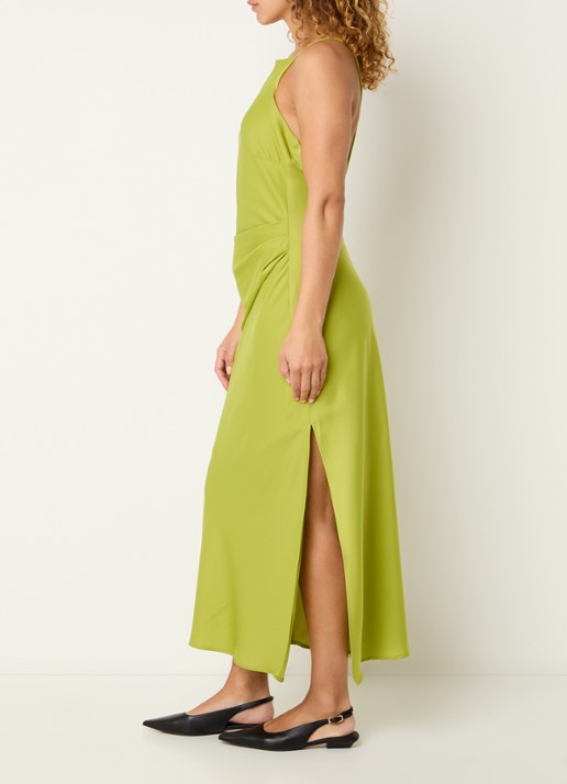 Modström Danilla maxi jurk met cut-out detail - voorkant 3 lime