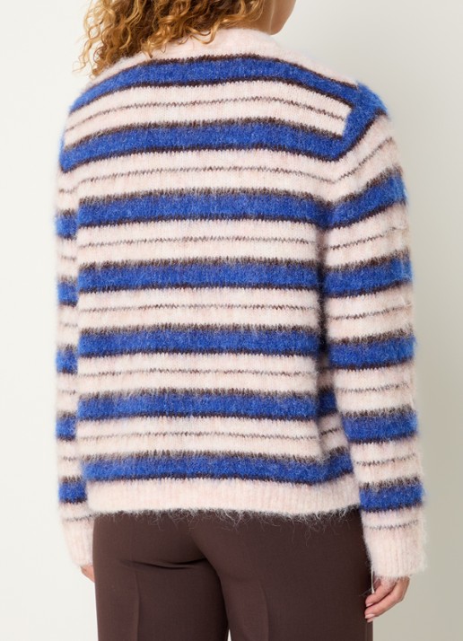 Modström Ditlev grofgebreid vest in wolblend - achterkant 2 blauw