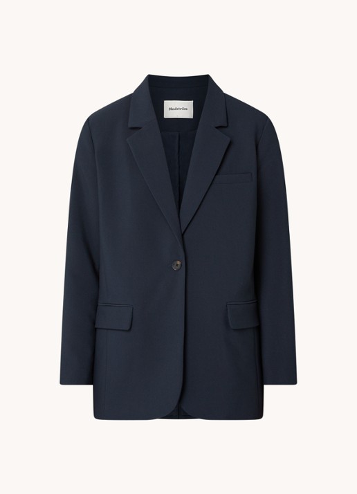 Modström Gale blazer met klepzakken - voorkant indigo