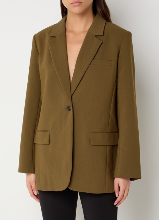 Modström Gale blazer met klepzakken - detail 4 mosgroen