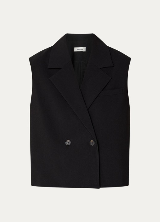 Modström Gale double-breasted gilet  - voorkant zwart