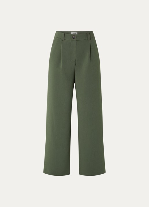 Modström Gale loose fit pantalon met steekzakken - voorkant 3 olijfgroen