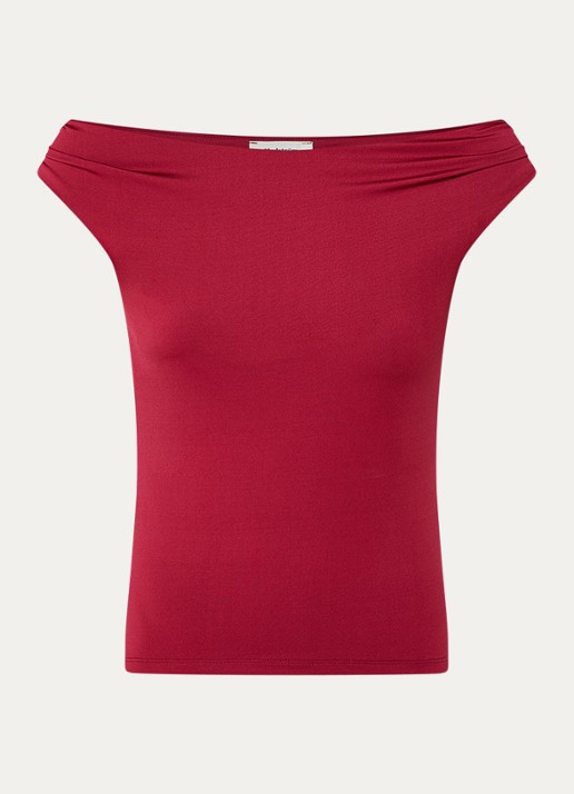 Modström Hima off shoulder top - voorkant 3 donkerrood