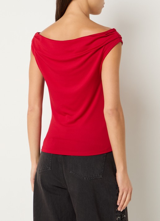 Modström Hima off shoulder top - achterkant 4 rood