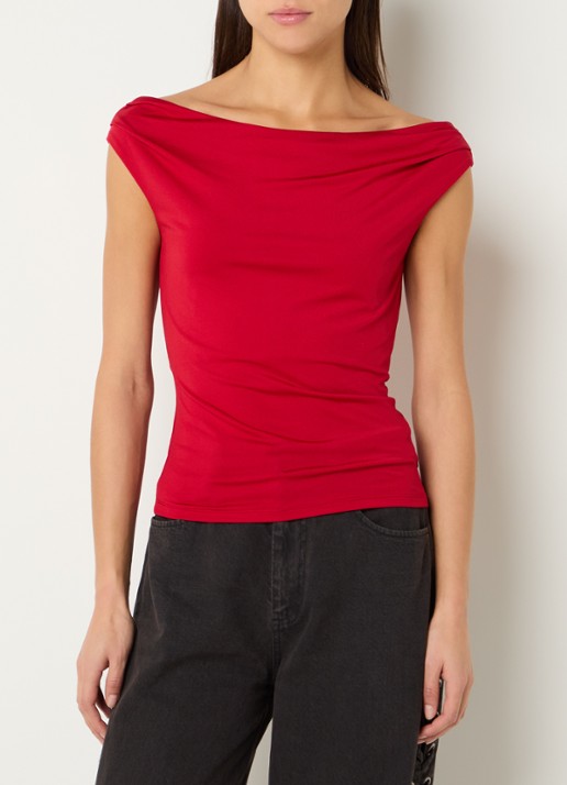 Modström Hima off shoulder top - detail 3 rood