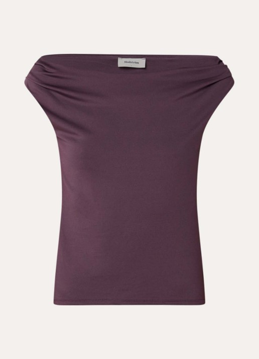 Modström Hima off shoulder top - voorkant aubergine