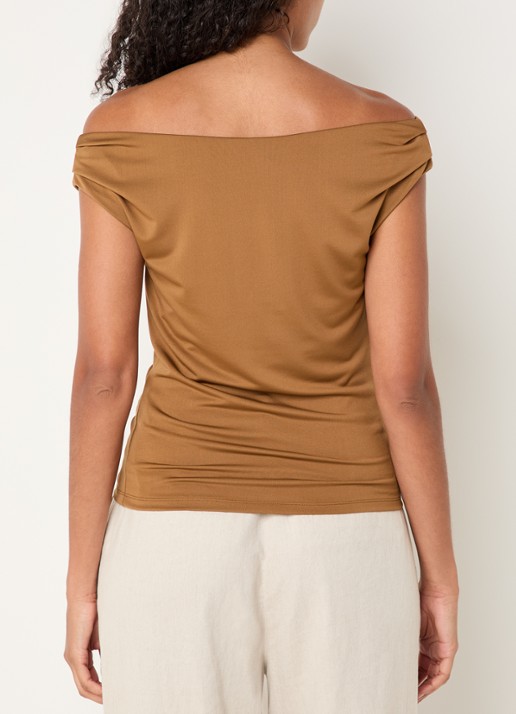 Modström Hima off shoulder top - achterkant 3 roestbruin