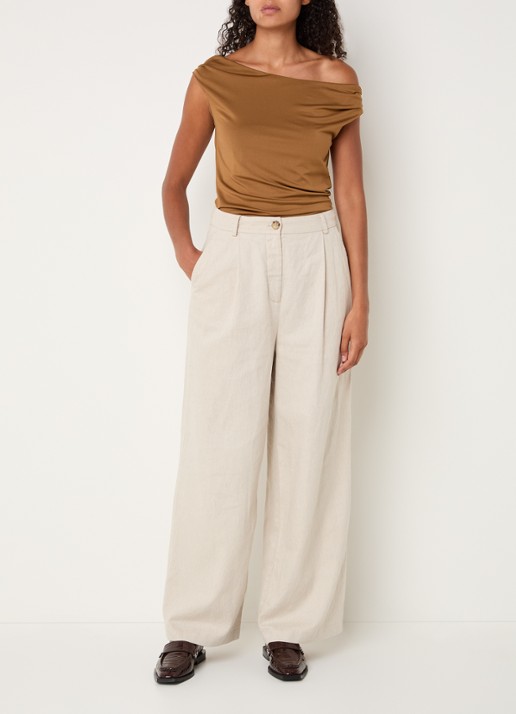 Modström Hima off shoulder top - voorkant 2 roestbruin