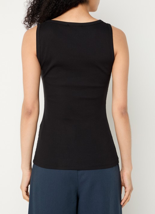 Modström Igor tanktop met ribstructuur - achterkant 3 zwart