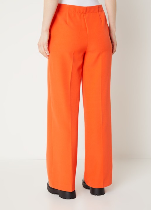 Modström Nelli high waist loose fit pantalon met steekzakken - achterkant 4 oranje