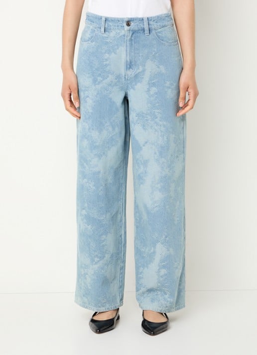 Modström Newland high waist wide leg jeans met jacquard dessin
