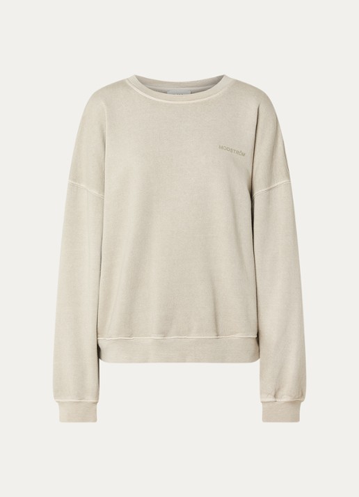 Modström Niarn sweater met logo - voorkant 3 lichtgrijs