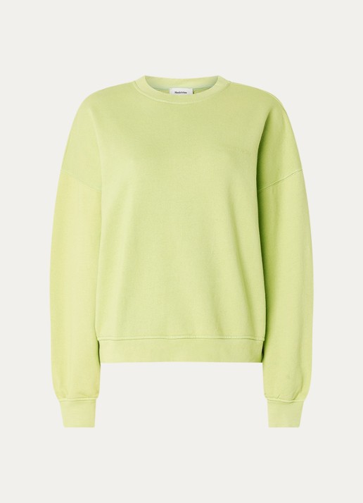 Modström Niarn sweater met logo - voorkant lime
