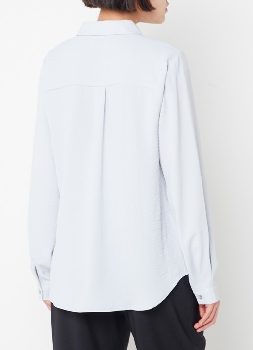 Modström Ossa blouse met kraag - achterkant blauwgrijs