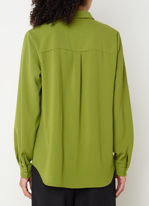 Modström Ossa blouse met kraag - achterkant 2 lindegroen