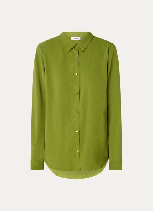 Modström Ossa blouse met kraag - voorkant 3 lindegroen