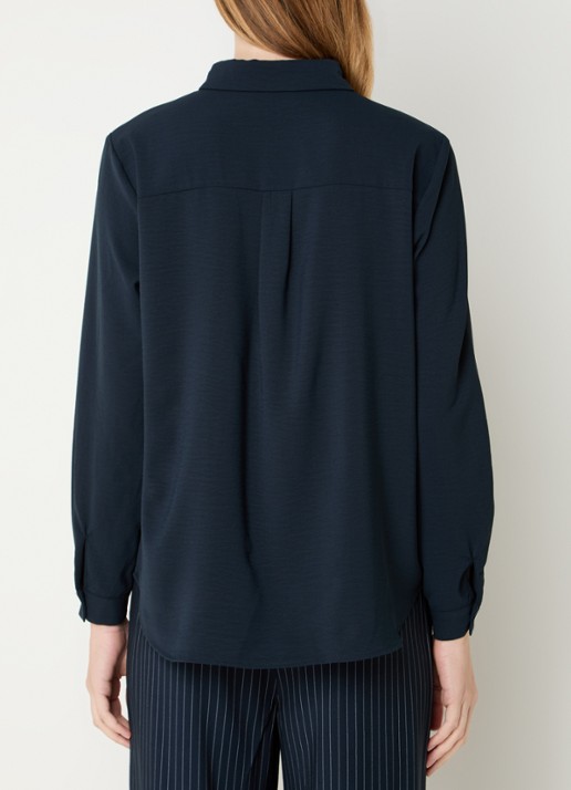 Modström Ossa blouse met kraag - achterkant 4 donkerblauw