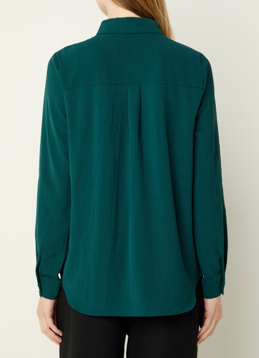 Modström Ossa blouse met kraag - achterkant 4 flessengroen