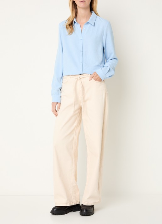 Modström Ossa blouse met kraag - voorkant 4 lichtblauw