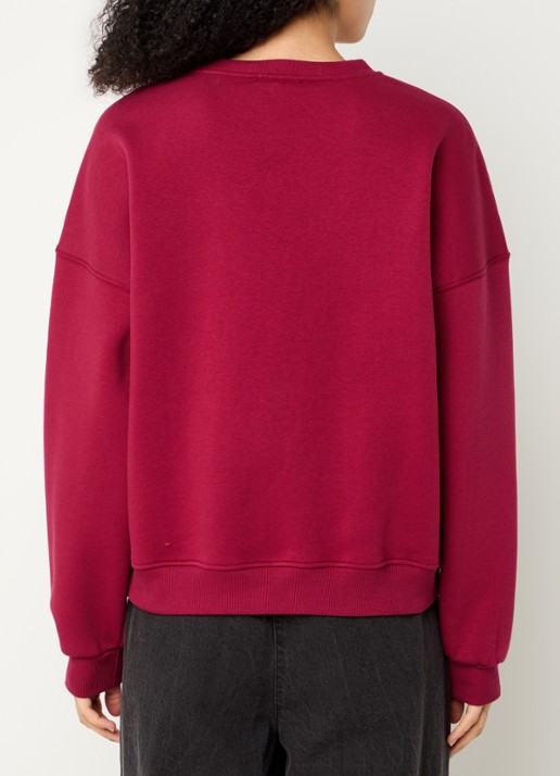 Modström Paula sweater met logo - achterkant donkerrood