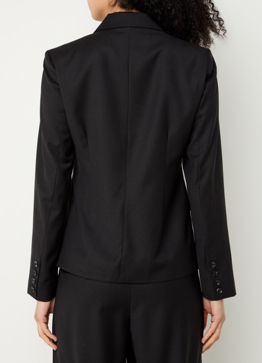 Modström Pilou blazer in wolblend met klepzakken - achterkant 3 zwart