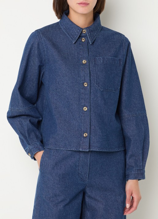 Modström Possy blouse van denim met borstzak