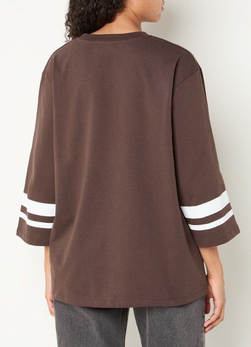 Modström Taliya oversized T-shirt met print - achterkant 4 bruin