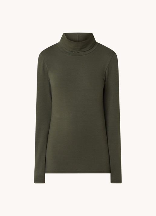 Modström Tanner longsleeve met col - voorkant 2 donkergroen