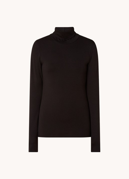 Modström Tanner longsleeve met col - voorkant 2 zwart
