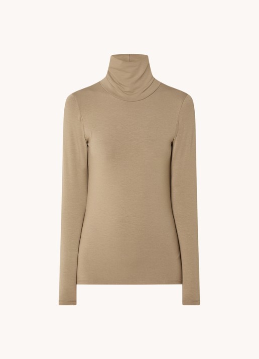 Modström Tanner longsleeve met col - voorkant 3 khaki