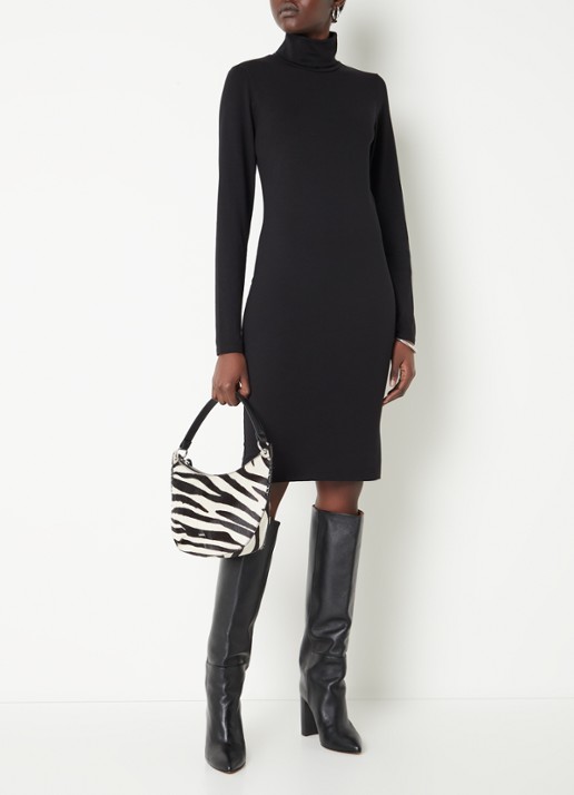 Modström Tanner mini jurk met col - voorkant 4 zwart