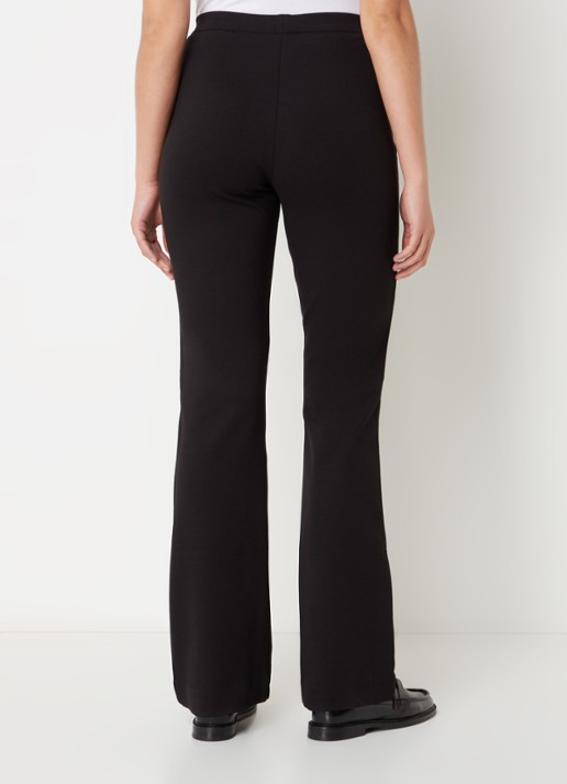 Modström Tanny high waist flared fit broek met stretch - achterkant 4 zwart